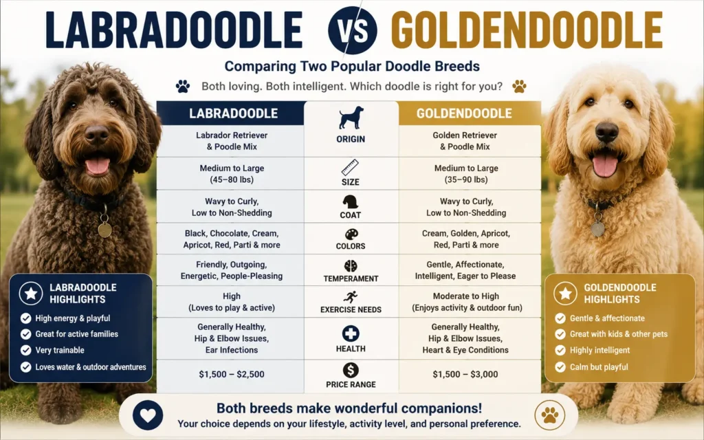 Labradoodle vs Goldendoodle