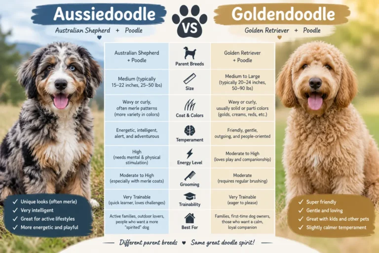 Aussiedoodle vs Goldendoodle